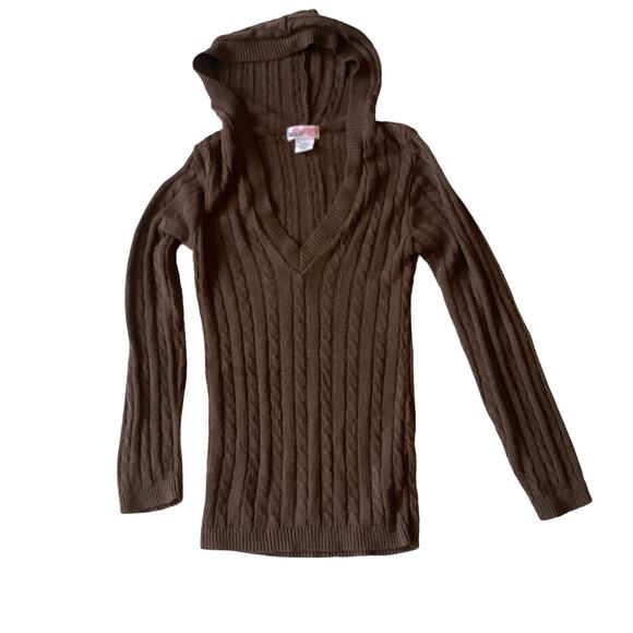 Y2K Chocolate Kisses Cable Knit Hoodie - Picture 3 of 6